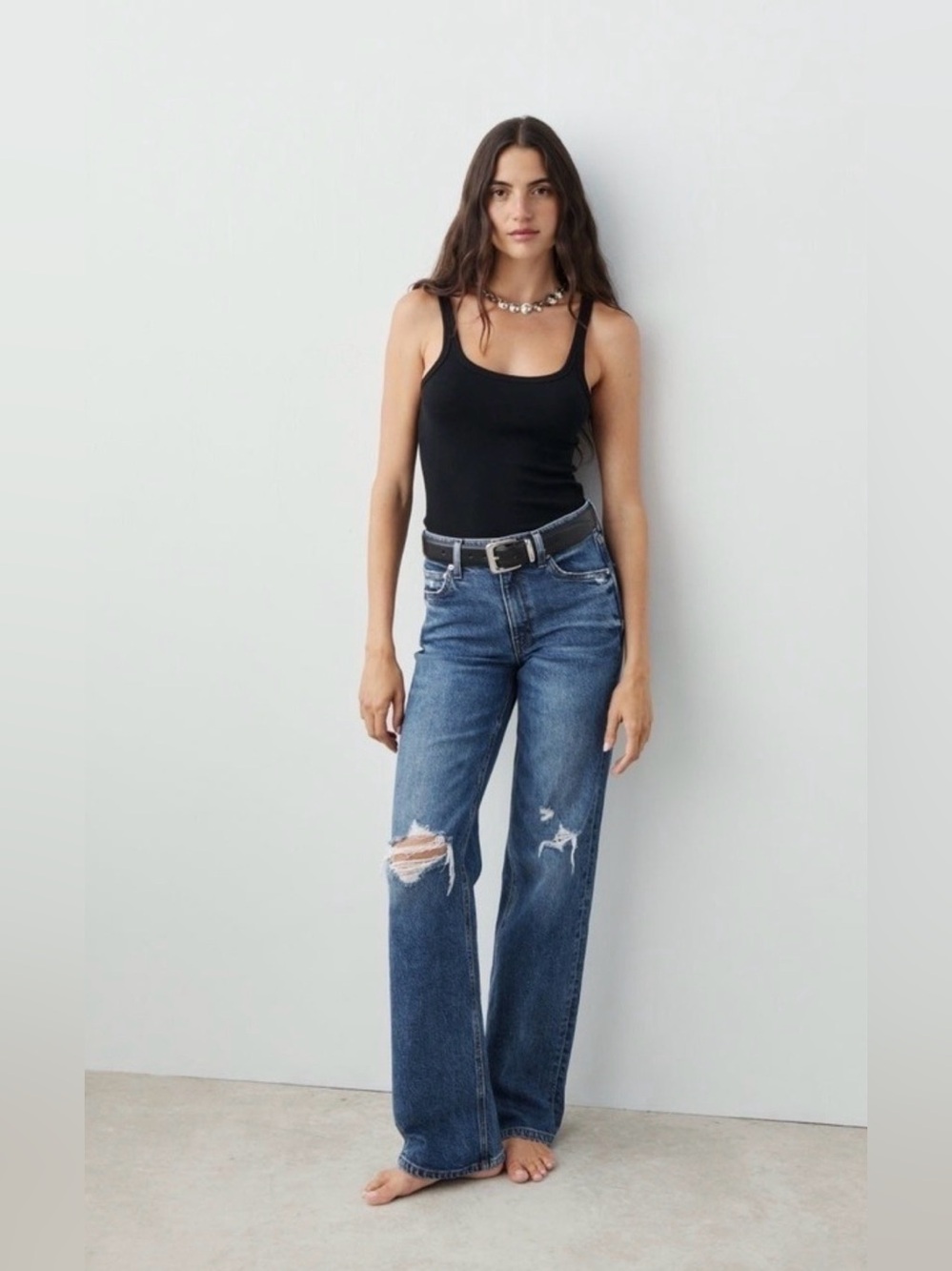 Ayr The Secret Sauce in Ranger Distressed Dark Wash Straight Leg Jeans Sz 30 S